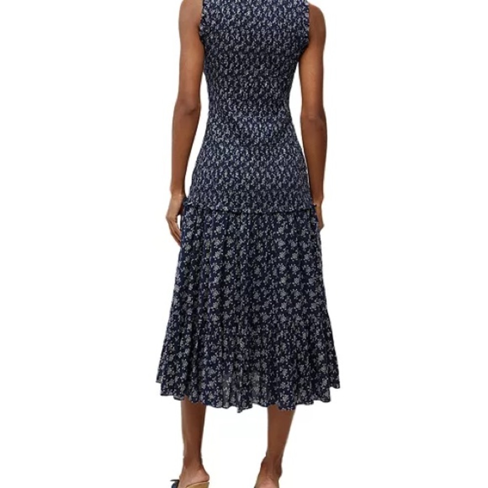 Veronica Beard Verena smocked cotton dress size 00 - Picture 2 of 10